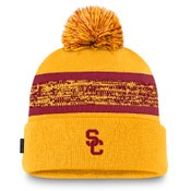 USC Trojans Nike Gold SC Interlock Swoosh Sideline Peak Standard Cuff Pom Beanie